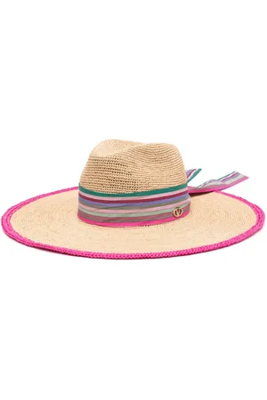 VALENTINO GARAVANI Sombrero de verano con motivo de rayas y mascada