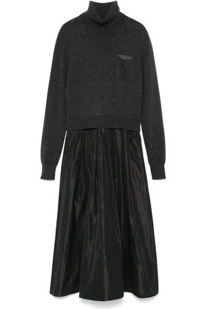 PESERICO SIGN Vestido midi con detalle de lúrex