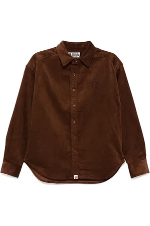A Bathing Ape Camisa de pana con parche del logo