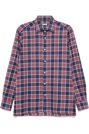 Kiton Camisa con cuadros estampados
