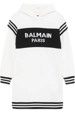 Balmain Vestido tejido con logo en intarsia