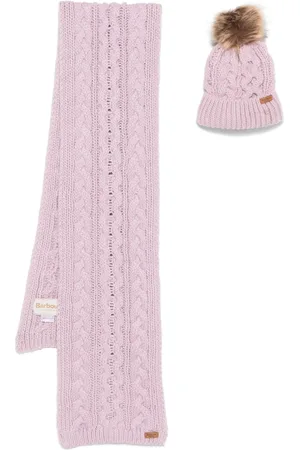 Barbour Set de gorro y bufanda en tejido de ochos