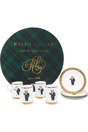 Ralph Lauren Pack de cuatro tazas y platos con motivo Polo Bear