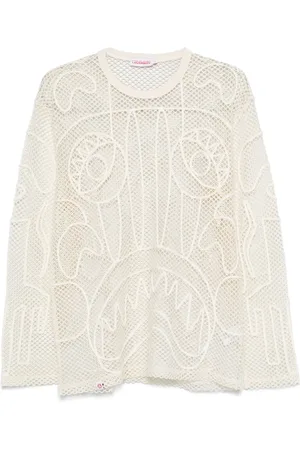 Charles Jeffrey Loverboy Playera de malla con monograma en jacquard