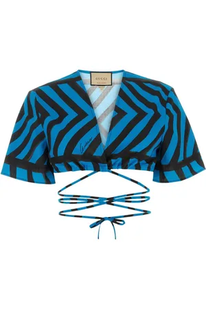 Gucci Top corto con rayas estampadas
