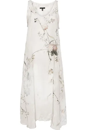 R13 Vestido midi sin mangas con estampado floral