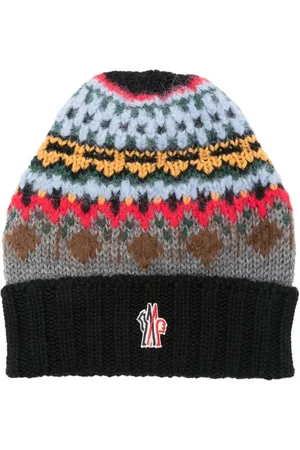 Moncler Gorro tejido con logo en intarsia