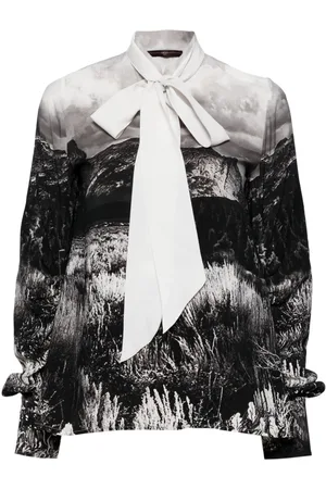 High Blusa con estampado de paisaje de Wyoming