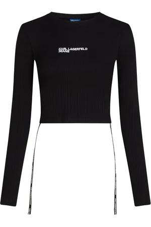 Karl Lagerfeld Playera de canalé de manga larga