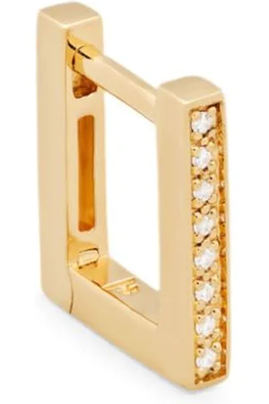 TOM WOOD Arete Sleek en oro amarillo de 9kt con diamantes