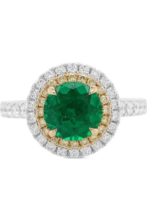 HYT Jewelry Anillo en oro de 18k con diamante y esmeralda
