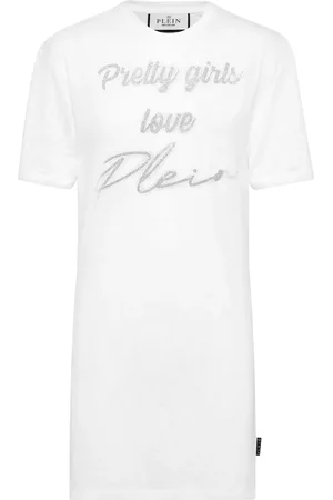 Philipp Plein Vestido estilo playera manga corta