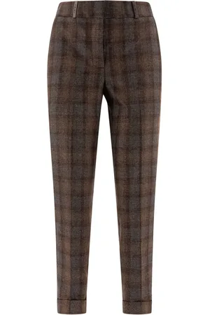 PESERICO SIGN Pantalones con cuadros estampados