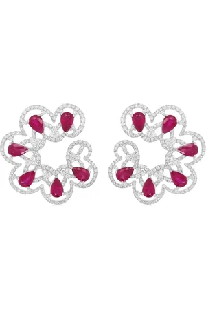 HYT Jewelry Aretes en oro de 18kt con diamante y rubí