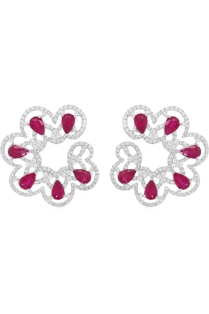 HYT Jewelry Aretes en oro de 18kt con diamante y rubí