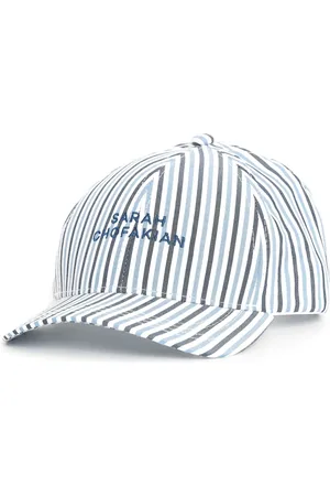Sarah Chofakian Gorra con logo bordado y motivo de rayas