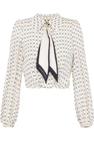 Elisabetta Franchi Blusa corta con estampado de rombos