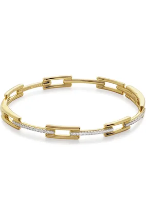 Monica Vinader Brazalete Signature en oro amarillo de 18kt con diamantes