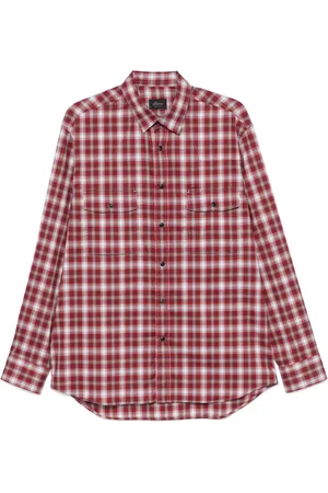 BRIONI Camisa con cuadros estampados