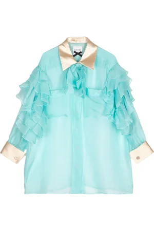 Edward Achour Paris Camisa de seda con volantes