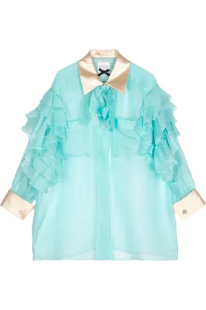 Edward Achour Paris Camisa de seda con volantes