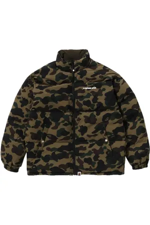 A Bathing Ape Chamarra capitonada con diseño reversible