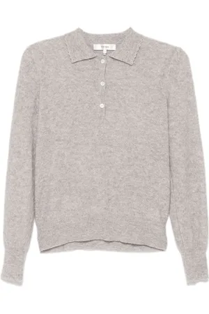 Frame Suéter estilo playera tipo polo festoneado