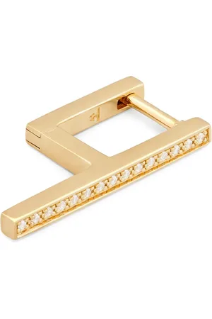TOM WOOD Arete Sleek en oro amarillo de 9kt con diamantes