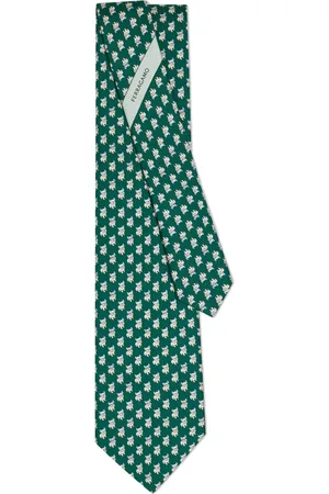 Salvatore Ferragamo Corbata con estampado de bulldog