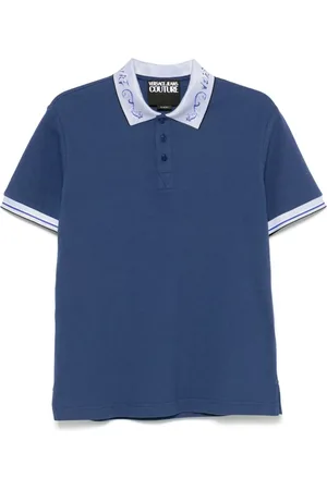 VERSACE Playera tipo polo con logo en el cuello