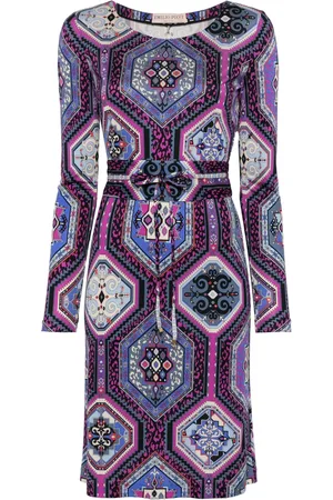 Puccini Vestido midi con estampado geométrico