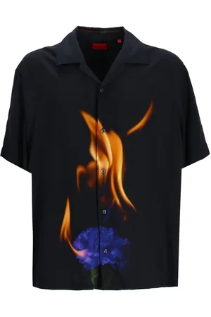 HUGO BOSS Camisa de popelina estampada