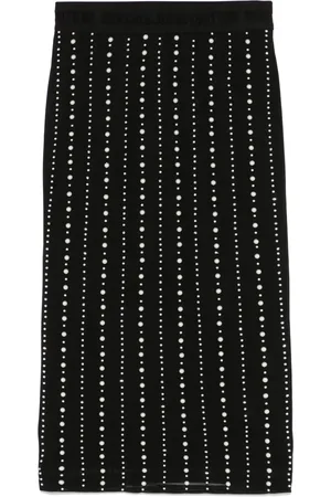 VERSACE Falda midi con detalle de perlas