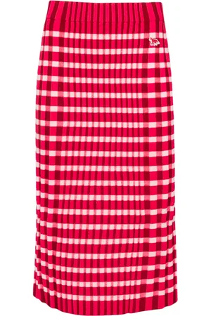 Maison Kitsuné Falda tejida con motivo de cuadros