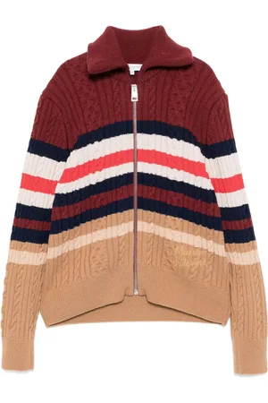 Maison Kitsuné Cárdigan a rayas con cierre