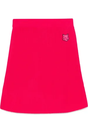 Maison Kitsuné Falda corta de canalé con parche Bold Fox Head