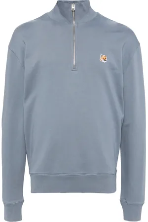 Maison Kitsuné Sudadera con medio cierre y parche Fox Head