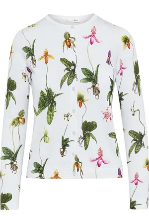 Oscar de la Renta Cárdigan con estampado de orquídeas