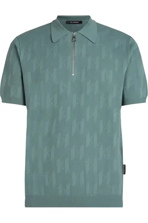 Karl Lagerfeld Playera tipo polo con monograma en jacquard