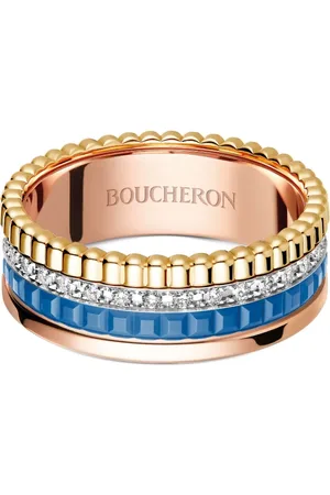 Boucheron Anillo Quatre Blue Edition pequeño en oro de 18kt con diamantes
