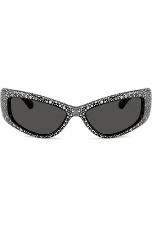Swarovski Lentes de sol con armazón rectangular y detalles de cristal