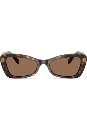 Swarovski Lentes de sol con estilo de carey con detalles de cristal