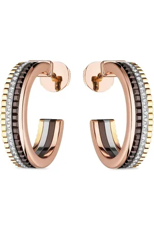 Boucheron Arracadas Quatre Classique en oro amarillo, blanco y rosa de 18kt con diamantes