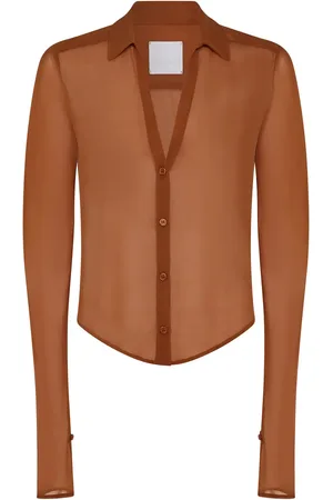 Paris Georgia Camisa de seda transparente