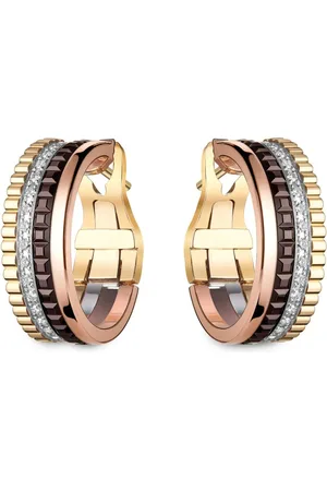 Boucheron "arracadas Quatre Classic en oro amarillo, blanco y rosa de 18kt con diamante"