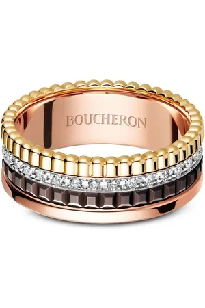 Boucheron Anillo Quatre Classique pequeño en oro rosa, oro blanco y oro 18kt