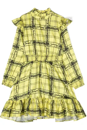 Twin-Set Vestido con motivo de cuadros y volantes