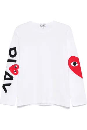 Comme des Garçons Playera manga larga con corazón estampado