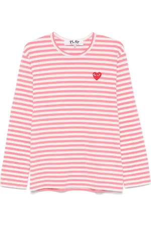 Comme des Garçons Playera con motivo de rayas
