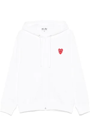 Comme des Garçons Hoodie con parche de corazón y cierre